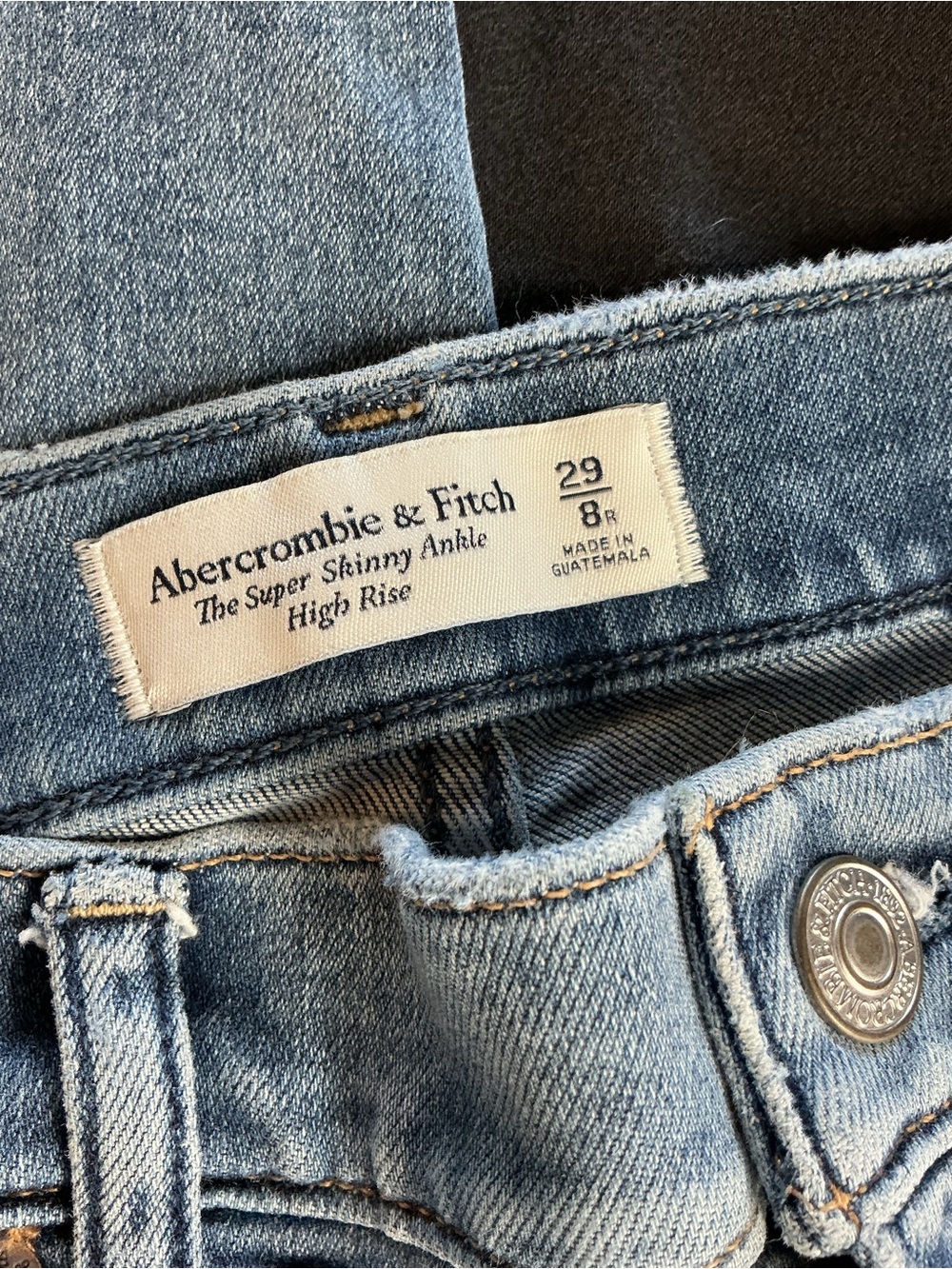 Abercrombie & Fitch Super Skinny Ankle High Rise Distressed Jeans Size 29 - Picture 2 of 8